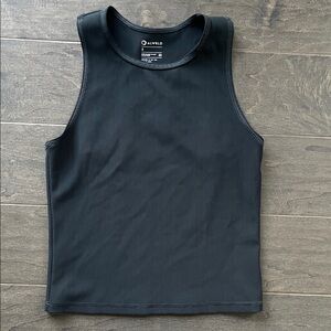 ALWRLD Yoga Black Ribbed Tank